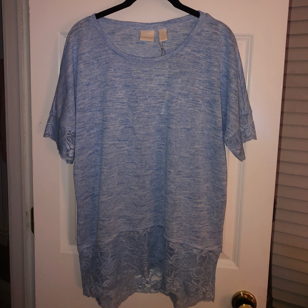 ⭐️NWT⭐️ Chico’s lace hem top